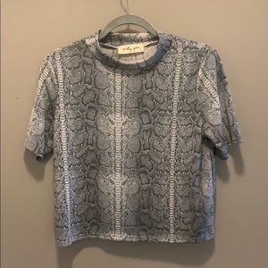 Molly Green Snakeskin Crop Tee